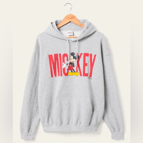 Junk Food Clothing Other - Junk Food Clothing Mickey Heather Grey Flea Market Hoodie—L UNISEX